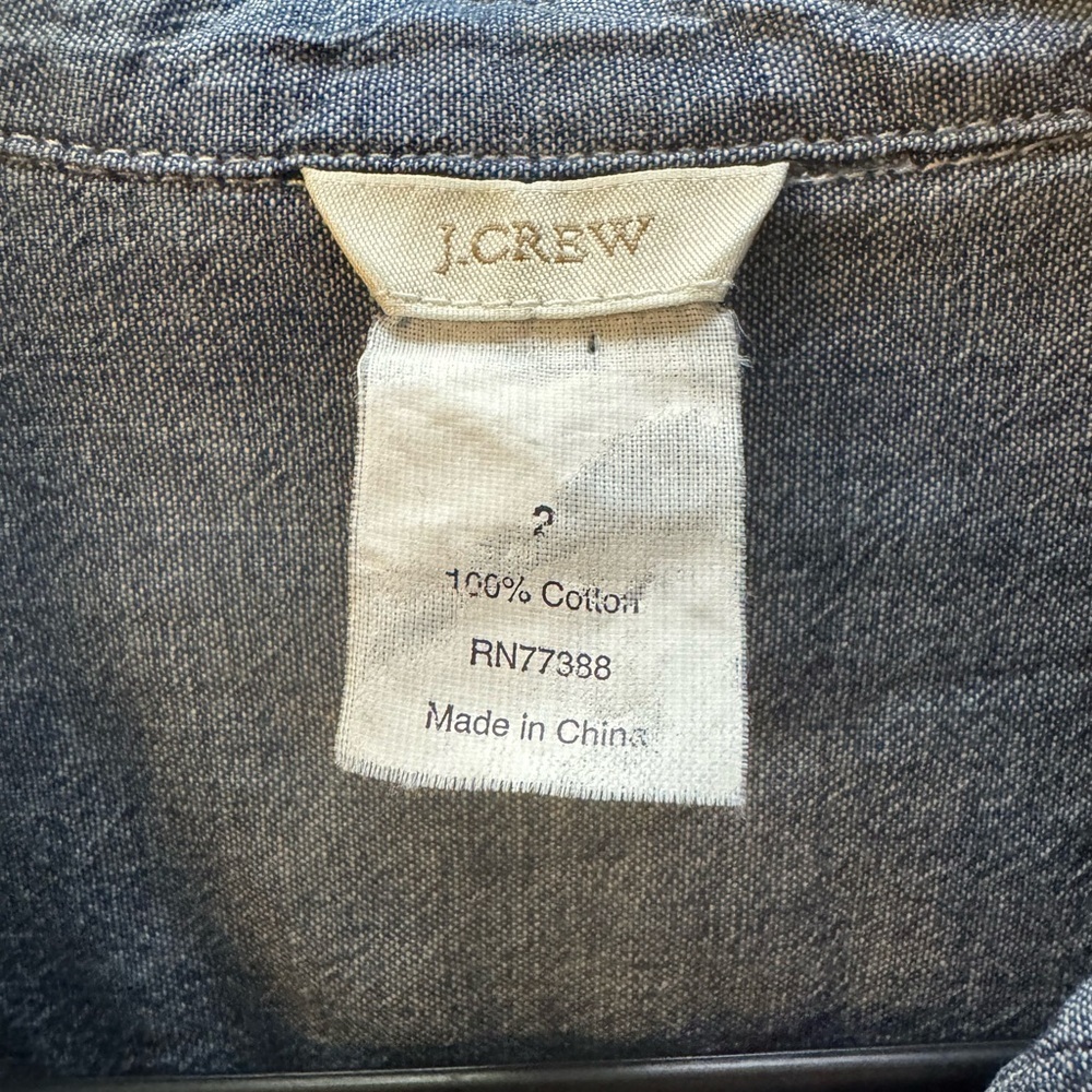 J. Crew Blue Kids Button Down Shirt with Ruffles - Picture 4 of 7